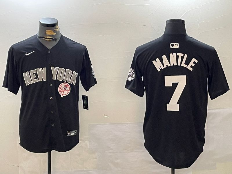 Men New York Yankees #7 Mantle Black Game 2024 Nike MLB Jersey style 12022